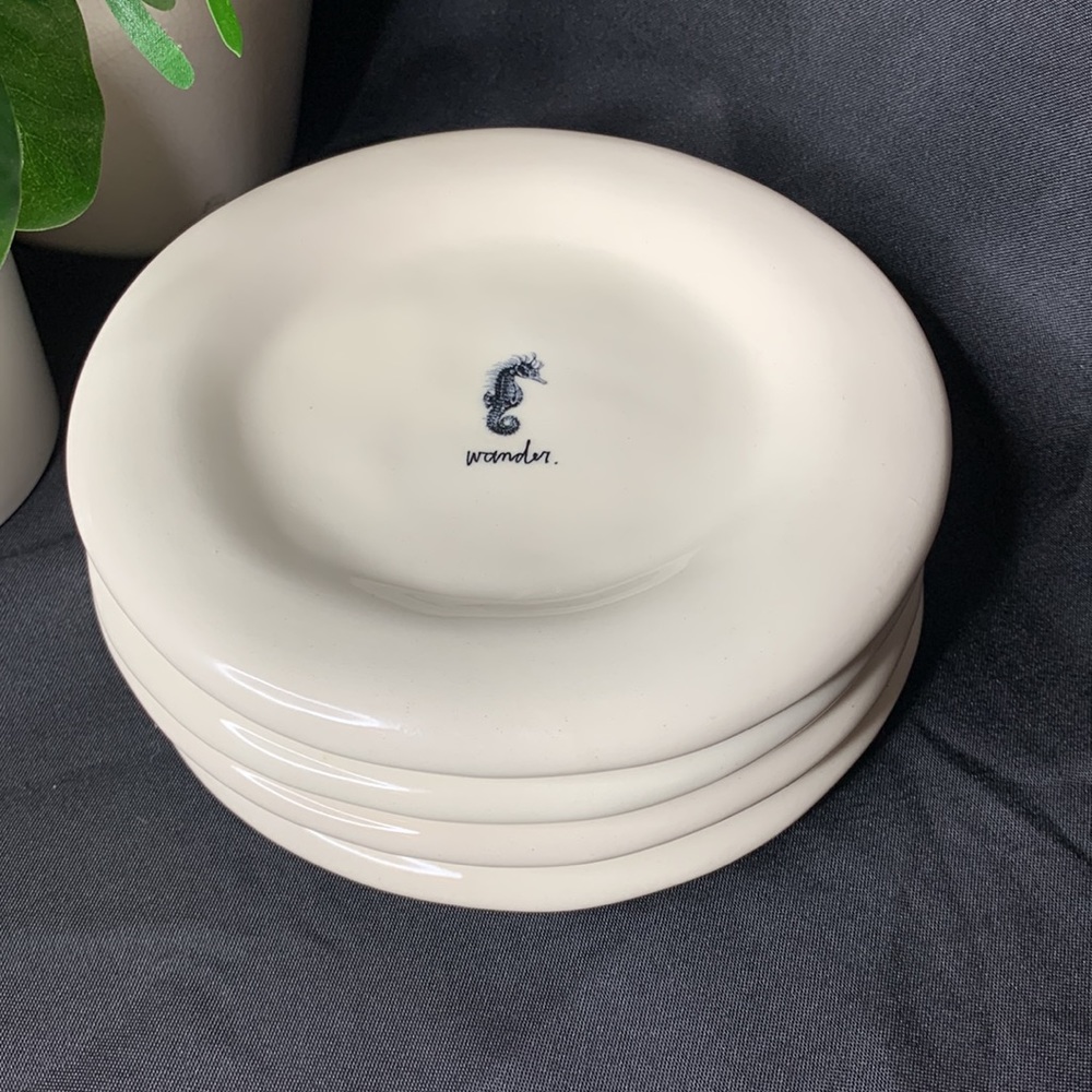 Set of 4 Rae Dunn Coastal Life 6” appetizer plates - Picture 9 of 9